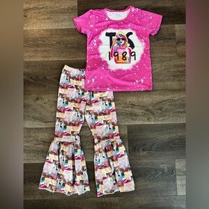 Little Children’s Boutique Taylor Swift bell bottoms two piece set. Size 6/7.